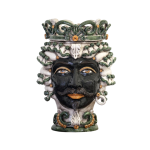 Testa Di Moro Nera Maschio -Colore Verde E Arancio