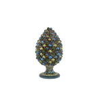 Pigna In Ceramica Di Caltagirone Cm 30 Colore Arlecchino Verde E Blu