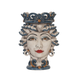 "Testa Di Moro" Femmina Di Caltagirone - Colore Blu E Arancio